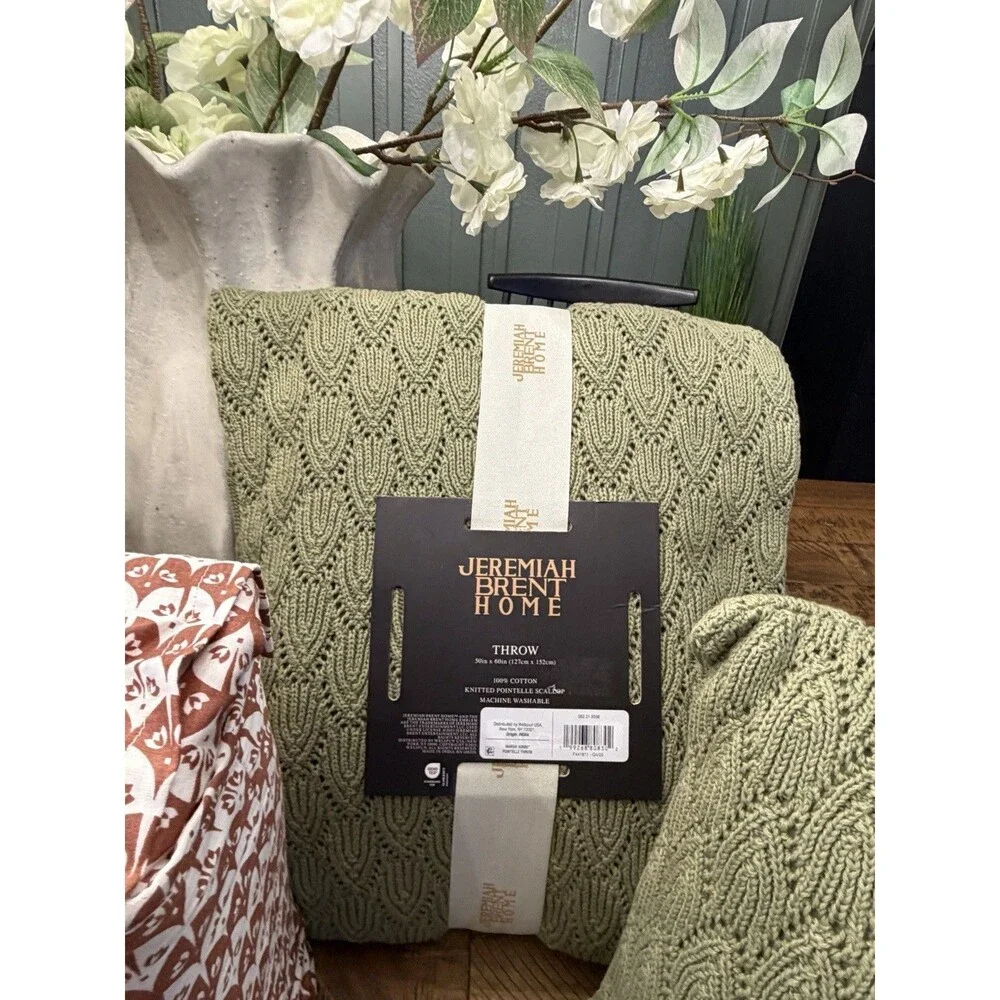 Jeremiah Brent Home 3pc Full/Queen Textured Stripe Cotton Comforter Set Green